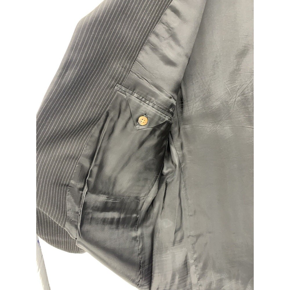Calvin Klein 2 Piece Suit 42R Pants 38X29 Black Pure Wool Canada Teamster 1998 - Picture 13 of 16